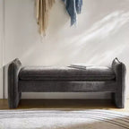 Banc rembourré en tissu chenille moderne Donna|ARTFUL LIVING DESIGN