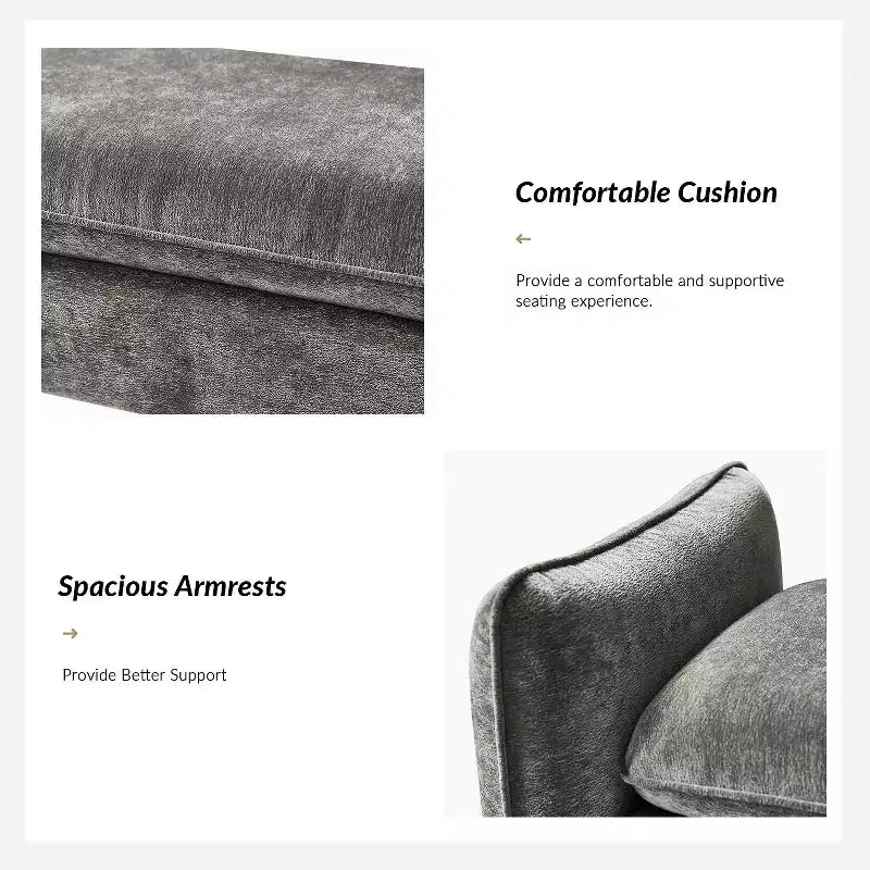 Banc rembourré en tissu chenille moderne Donna|ARTFUL LIVING DESIGN