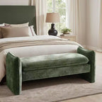 Banc rembourré en tissu chenille moderne Donna|ARTFUL LIVING DESIGN