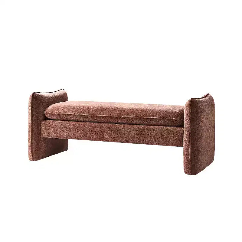 Banc rembourré en tissu chenille moderne Donna|ARTFUL LIVING DESIGN