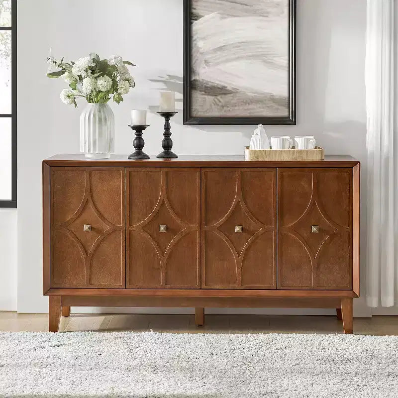 Elvira buffet de 152 cm avec étagères réglables|ARTFUL LIVING DESIGNS-Noyer