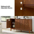 Elvira buffet de 152 cm avec étagères réglables|ARTFUL LIVING DESIGNS-Noyer