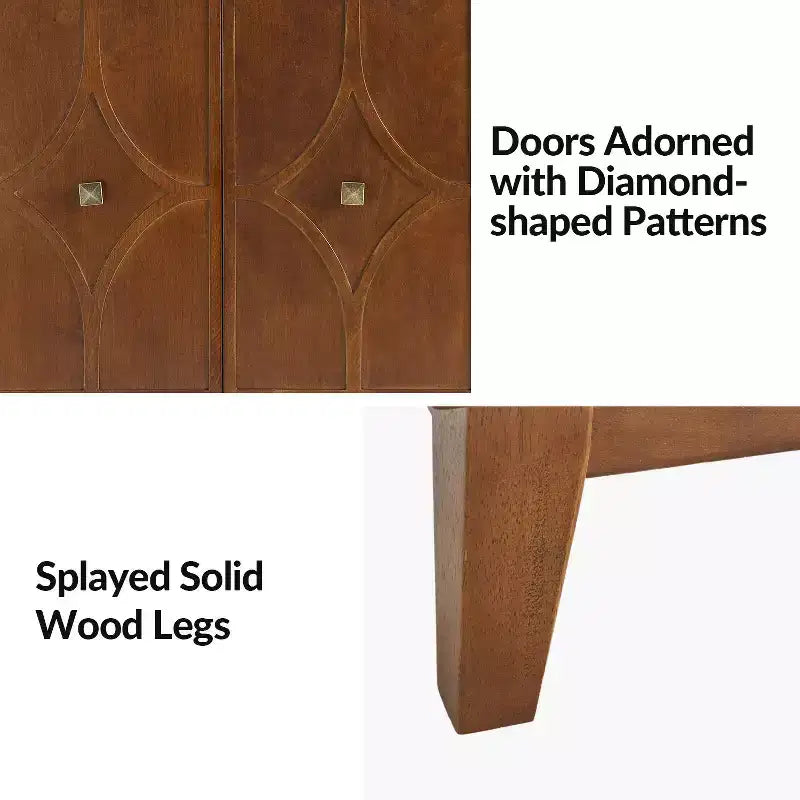 Elvira buffet de 152 cm avec étagères réglables|ARTFUL LIVING DESIGNS-Noyer