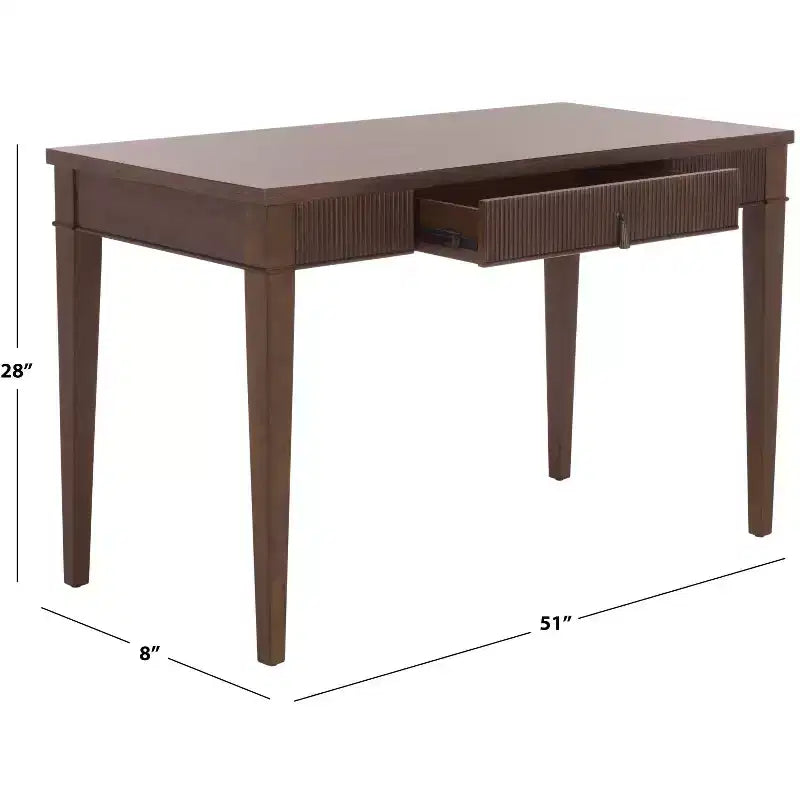 Bureau Amila à tiroir unique – Brun foncé – SEI