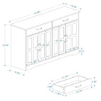 GDFStudio Hayes Enfilade bahut de ferme moderne avec 2 tiroirs et 4 portes