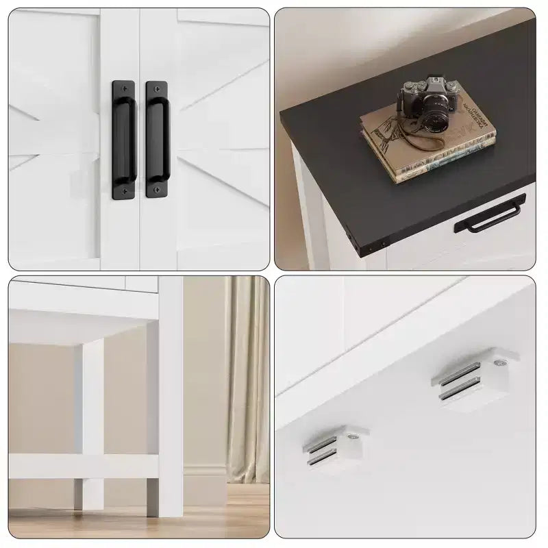 Table d'entrée de ferme – Console de rangement avec armoire à 2 portes et 2 tiroirs pour cuisine/couloir/salon