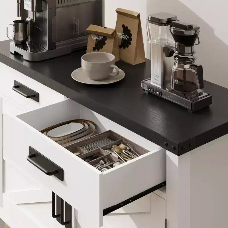Table d'entrée de ferme – Console de rangement avec armoire à 2 portes et 2 tiroirs pour cuisine/couloir/salon