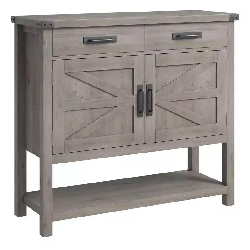 Table d'entrée de ferme – Console de rangement avec armoire à 2 portes et 2 tiroirs pour cuisine/couloir/salon