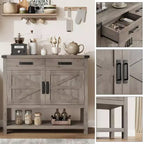 Table d'entrée de ferme – Console de rangement avec armoire à 2 portes et 2 tiroirs pour cuisine/couloir/salon