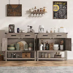 Table d'entrée de ferme – Console de rangement avec armoire à 2 portes et 2 tiroirs pour cuisine/couloir/salon