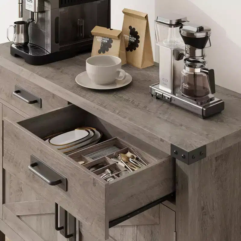 Table d'entrée de ferme – Console de rangement avec armoire à 2 portes et 2 tiroirs pour cuisine/couloir/salon