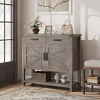 Table d'entrée de ferme – Console de rangement avec armoire à 2 portes et 2 tiroirs pour cuisine/couloir/salon