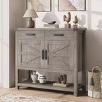 Table d'entrée de ferme – Console de rangement avec armoire à 2 portes et 2 tiroirs pour cuisine/couloir/salon