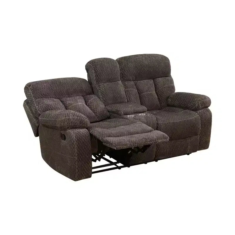 MAYEERTY Causeuse inclinable, canapé inclinable 2 places en tissu respirant anti-boulochage avec rangement et porte-gobelets pour salon, marron