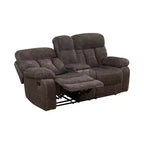 MAYEERTY Causeuse inclinable, canapé inclinable 2 places en tissu respirant anti-boulochage avec rangement et porte-gobelets pour salon, marron