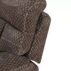 MAYEERTY Causeuse inclinable, canapé inclinable 2 places en tissu respirant anti-boulochage avec rangement et porte-gobelets pour salon, marron