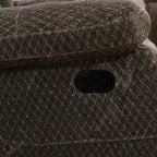 MAYEERTY Causeuse inclinable, canapé inclinable 2 places en tissu respirant anti-boulochage avec rangement et porte-gobelets pour salon, marron