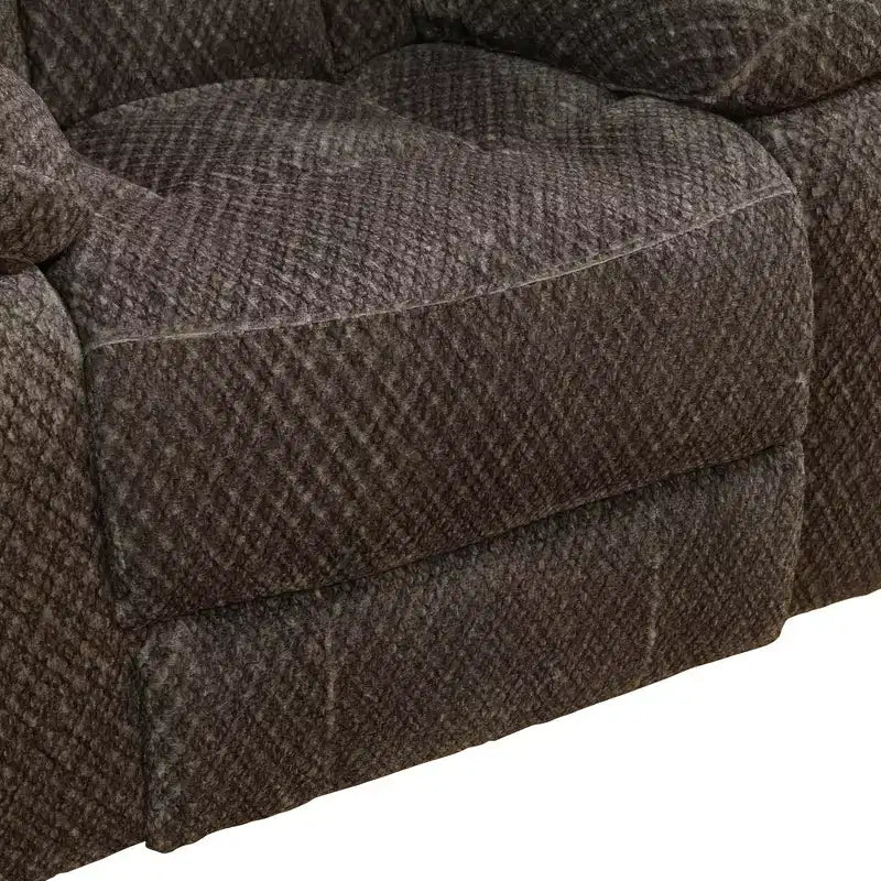 MAYEERTY Causeuse inclinable, canapé inclinable 2 places en tissu respirant anti-boulochage avec rangement et porte-gobelets pour salon, marron