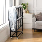 Lit pliant FurnitureR avec matelas à mémoire de forme de 12,7 cm, lit d'appoint portable avec roulettes, cadre métallique pliable pour adultes, robuste