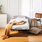 Lit pliant FurnitureR avec matelas à mémoire de forme de 12,7 cm, lit d'appoint portable avec roulettes, cadre métallique pliable pour adultes, robuste