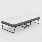 FurnitureR Lit Pliant avec Matelas en Mousse à Mémoire de Forme de 5 Pouces 75x30 Lits d'appoint Jumeaux Étroits avec Roues, Pliant, Construction Métallique Robuste