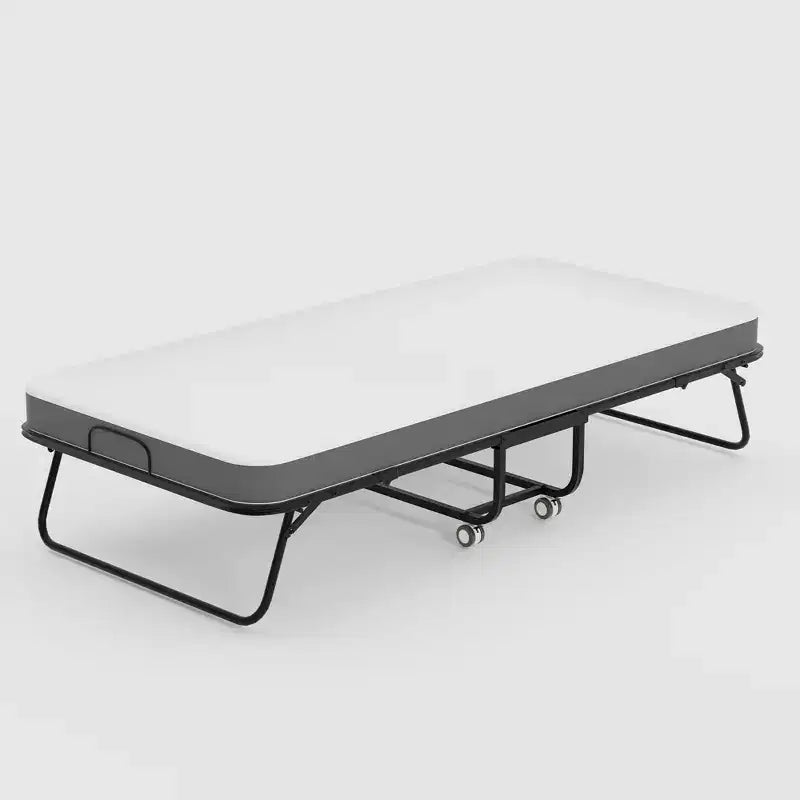 FurnitureR Lit Pliant avec Matelas en Mousse à Mémoire de Forme de 5 Pouces 75x30 Lits d'appoint Jumeaux Étroits avec Roues, Pliant, Construction Métallique Robuste