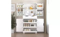 Zevemomo 72 Fluted Kitchen Pantry Cabinet with 3 Drawers & 6 Adjustable Shelves, Freestanding Storage Cupboard for Bathroom Dining Room Office, White