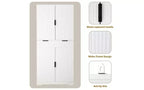 Meuble de cuisine Zevemomo 72" cannelé avec 3 tiroirs et 6 étagères réglables, Armoire de rangement autonome pour salle de bain, salle à manger, bureau, Blanc