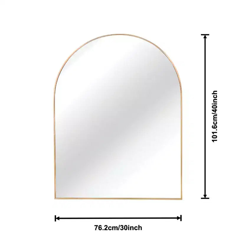 Miroir de salle de bain arqué Okak 30X40IN avec cadre en aluminium, miroir mural à haute réflexion, miroir arqué pour salle de bain, dressing
