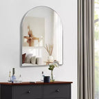 Miroir de salle de bain arqué Okak 30X40IN avec cadre en aluminium, miroir mural à haute réflexion, miroir arqué pour salle de bain, dressing