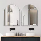 Miroir de salle de bain arqué Okak 30X40IN avec cadre en aluminium, miroir mural à haute réflexion, miroir arqué pour salle de bain, dressing