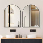 Miroir de salle de bain arqué Okak 30X40IN avec cadre en aluminium, miroir mural à haute réflexion, miroir arqué pour salle de bain, dressing