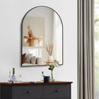 Miroir de salle de bain arqué Okak 30X40IN avec cadre en aluminium, miroir mural à haute réflexion, miroir arqué pour salle de bain, dressing