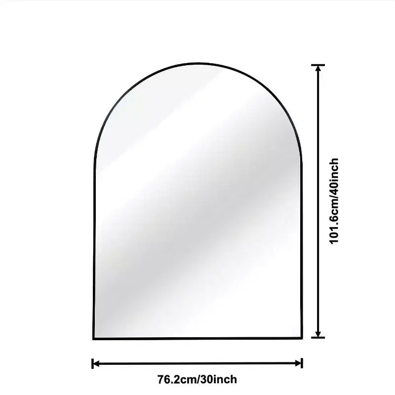 Miroir de salle de bain arqué Okak 30X40IN avec cadre en aluminium, miroir mural à haute réflexion, miroir arqué pour salle de bain, dressing