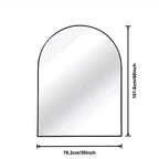 Miroir de salle de bain arqué Okak 30X40IN avec cadre en aluminium, miroir mural à haute réflexion, miroir arqué pour salle de bain, dressing