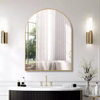 Miroir de salle de bain arqué Okak 30X40IN avec cadre en aluminium, miroir mural à haute réflexion, miroir arqué pour salle de bain, dressing