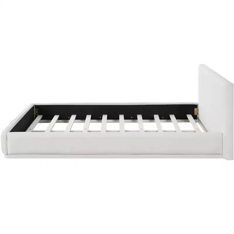 Lit rembourré Okak au design élégant en tissu doux avec tête de lit capitonnée, lit de chambre principal moderne et minimaliste pour vous