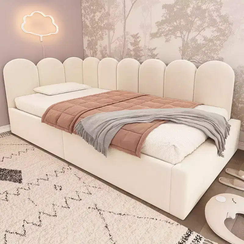 Lit de repos plateforme rembourré double Okak avec rangement hydraulique et cadre à lattes en métal, lit simple moderne pour chambre à coucher, chambre d'enfant