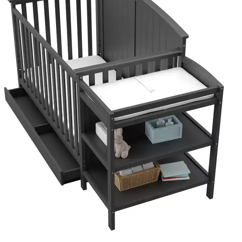 Lit de bébé et table à langer transformable 5-en-1 Storkcraft Steveston avec tiroir