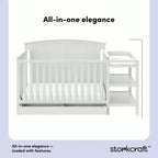 Lit de bébé et table à langer transformable 5-en-1 Storkcraft Steveston avec tiroir