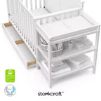 Lit de bébé et table à langer transformable 5-en-1 Storkcraft Steveston avec tiroir