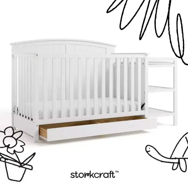 Lit de bébé et table à langer transformable 5-en-1 Storkcraft Steveston avec tiroir