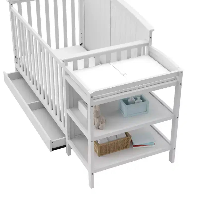 Lit de bébé et table à langer transformable 5-en-1 Storkcraft Steveston avec tiroir