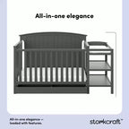 Lit de bébé et table à langer transformable 5-en-1 Storkcraft Steveston avec tiroir