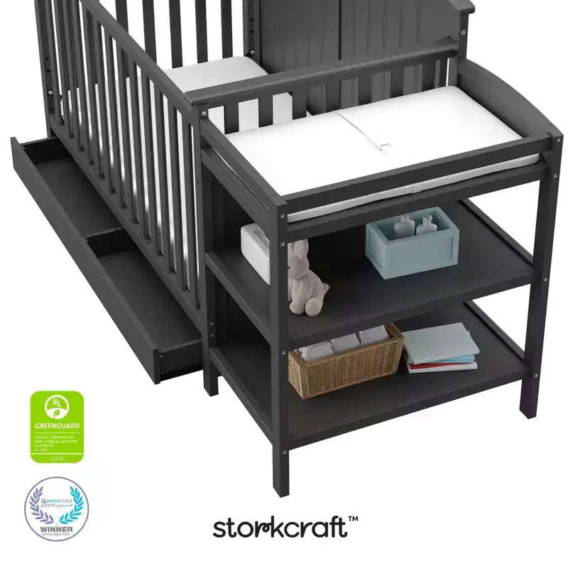 Lit de bébé et table à langer transformable 5-en-1 Storkcraft Steveston avec tiroir