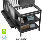 Lit de bébé et table à langer transformable 5-en-1 Storkcraft Steveston avec tiroir