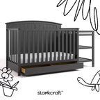 Lit de bébé et table à langer transformable 5-en-1 Storkcraft Steveston avec tiroir