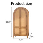 Meuble de rangement GDFStudio Akira moderne en bois cintré avec portes en rotin