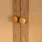 Meuble de rangement GDFStudio Akira moderne en bois cintré avec portes en rotin