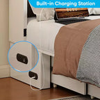 Lit escamotable Mjkone double/grand format avec rangement, SANS MATELAS